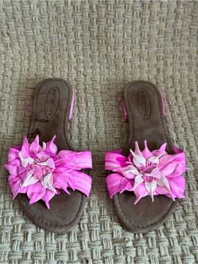 Sheridan Mia Pink Floral Slide Sandals